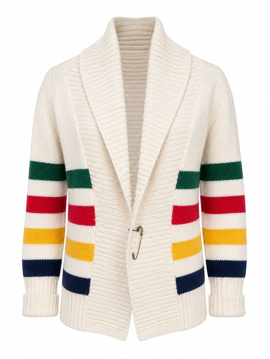 Hudson's Bay Company Sweaters - Hudson’s Bay Point Blanket Stripe Shawl Collar Cardigan XS Wool Cashmere